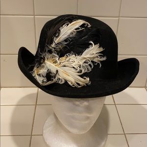 Black Doeskin Bollman Derby style hat 100% wool